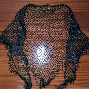 Black Iridescent Beaded Shawl